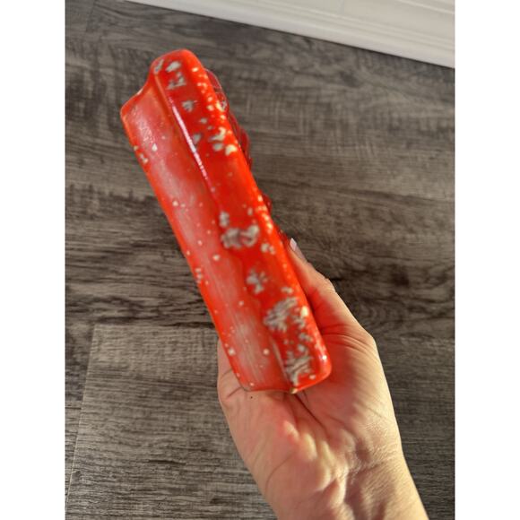 Vintage MCM Ashtray Trinket TROJAN HORSE HEAD~Ceramic Speckled Cherry Red Atomic - Picture 11 of 13